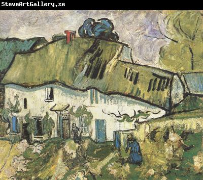 Vincent Van Gogh Farmhouse with Two Figures (nn04)